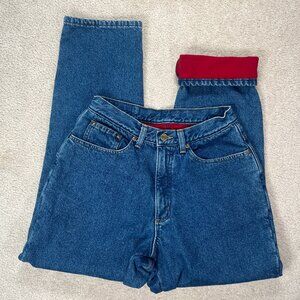 L.L. Bean Women’s Double L Relaxed Fit Fleece Lined Jeans Blue Denim Size 10